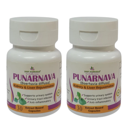 Deep Ayurveda Punarnava Kidney & Liver Rejuvenator Capsule - Pack of 2