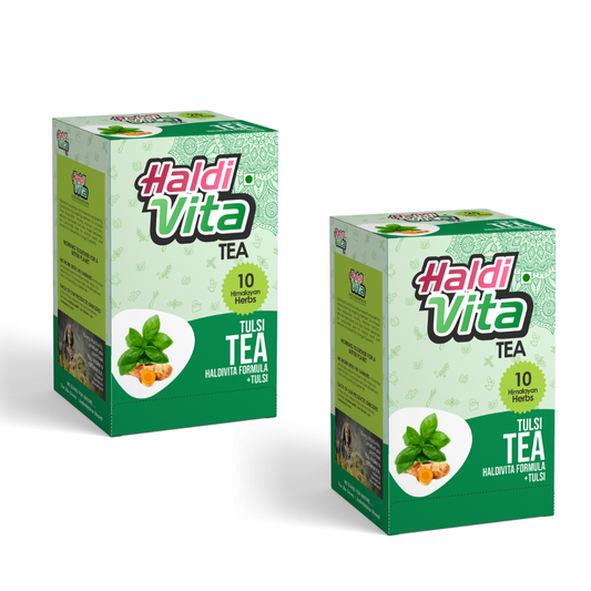 HaldiVita Tulsi Herbal Tea Bags Box (25 tea bags) - Pack of 2