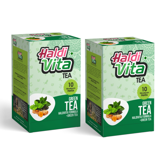 HaldiVita Herbal Green Tea Bags Box (25 tea bags) - Pack of 2