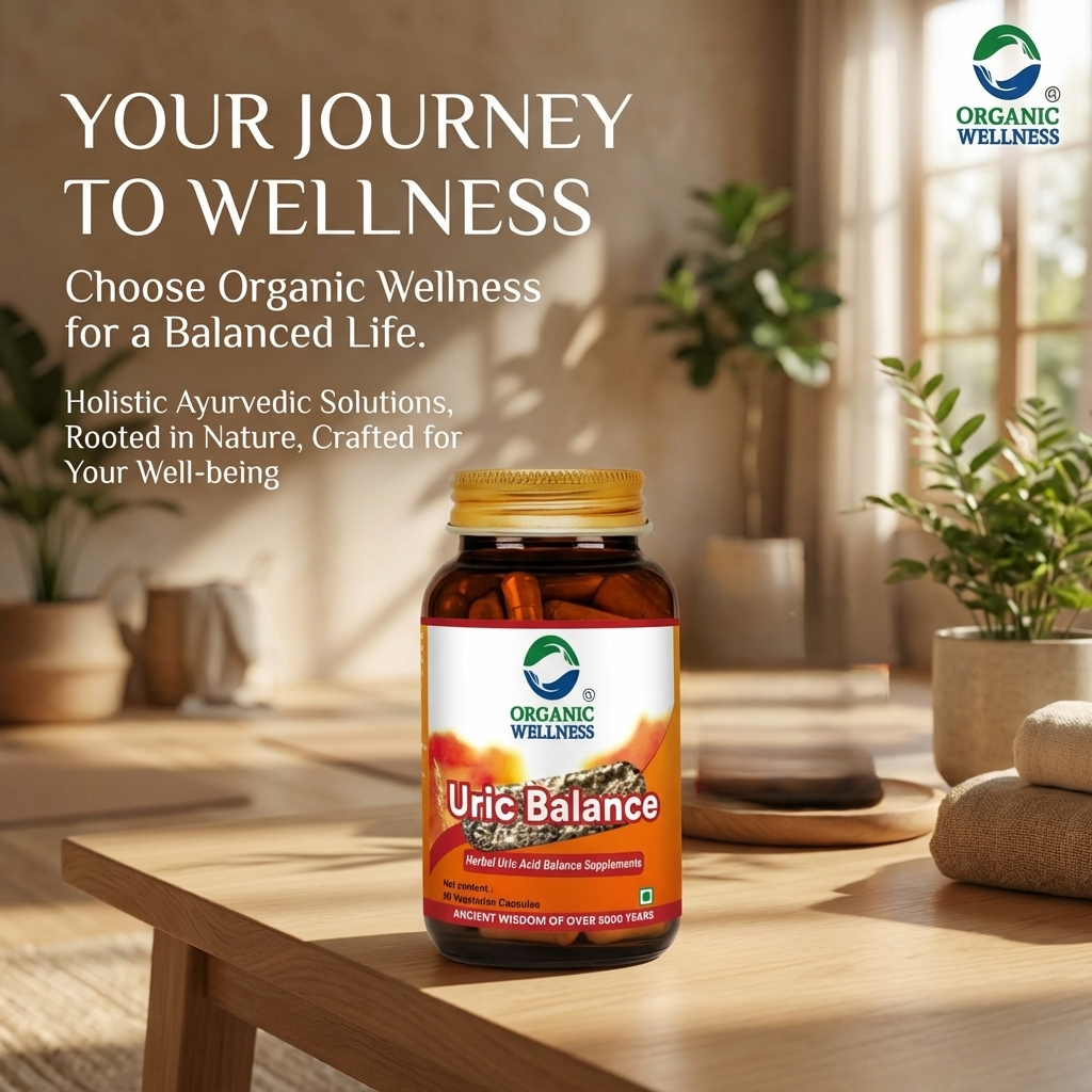 Organic Wellness Uric Balance for Controls High Uric Acid || Joint Pain Problems || Kidney Health Support || Cleanses Uric Acid (90 N Veg Capsules)