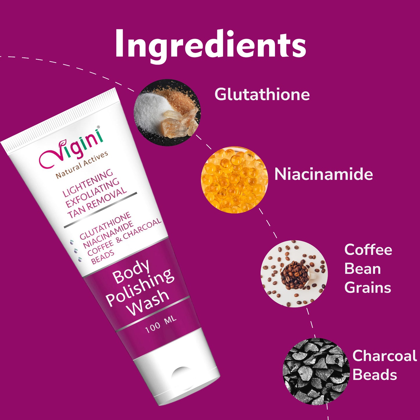 Vigini Coffee Scrub Exfoliating Dead Skin Remover Body Wash & Underarms Lightening Brightening Cream