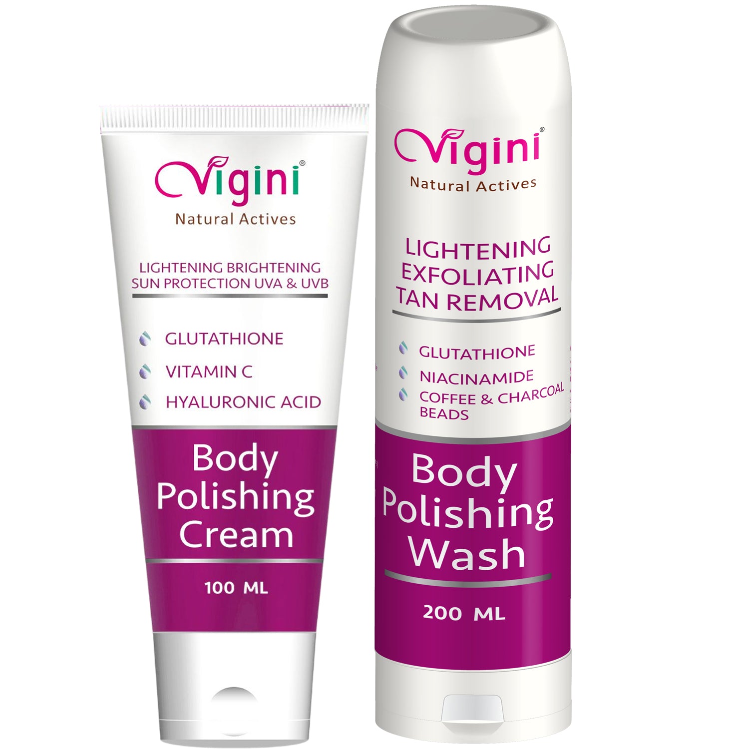 Vigini Coffee Scrub Tan Removal Body Wash & Underarms Lightening Whitening Bright Moisturizer Cream