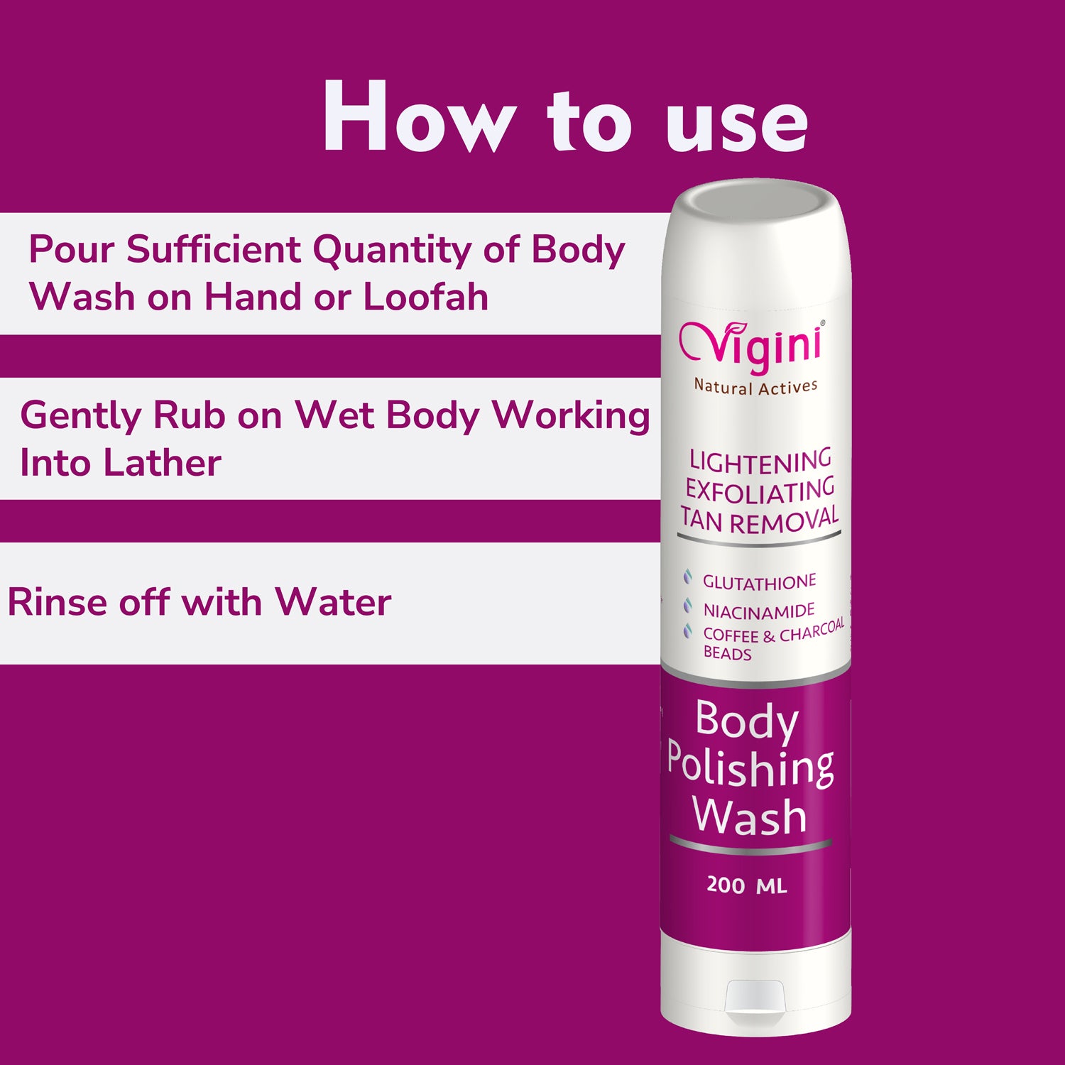 Vigini Coffee Scrub Tan Removal Body Wash & Underarms Lightening Whitening Bright Moisturizer Cream