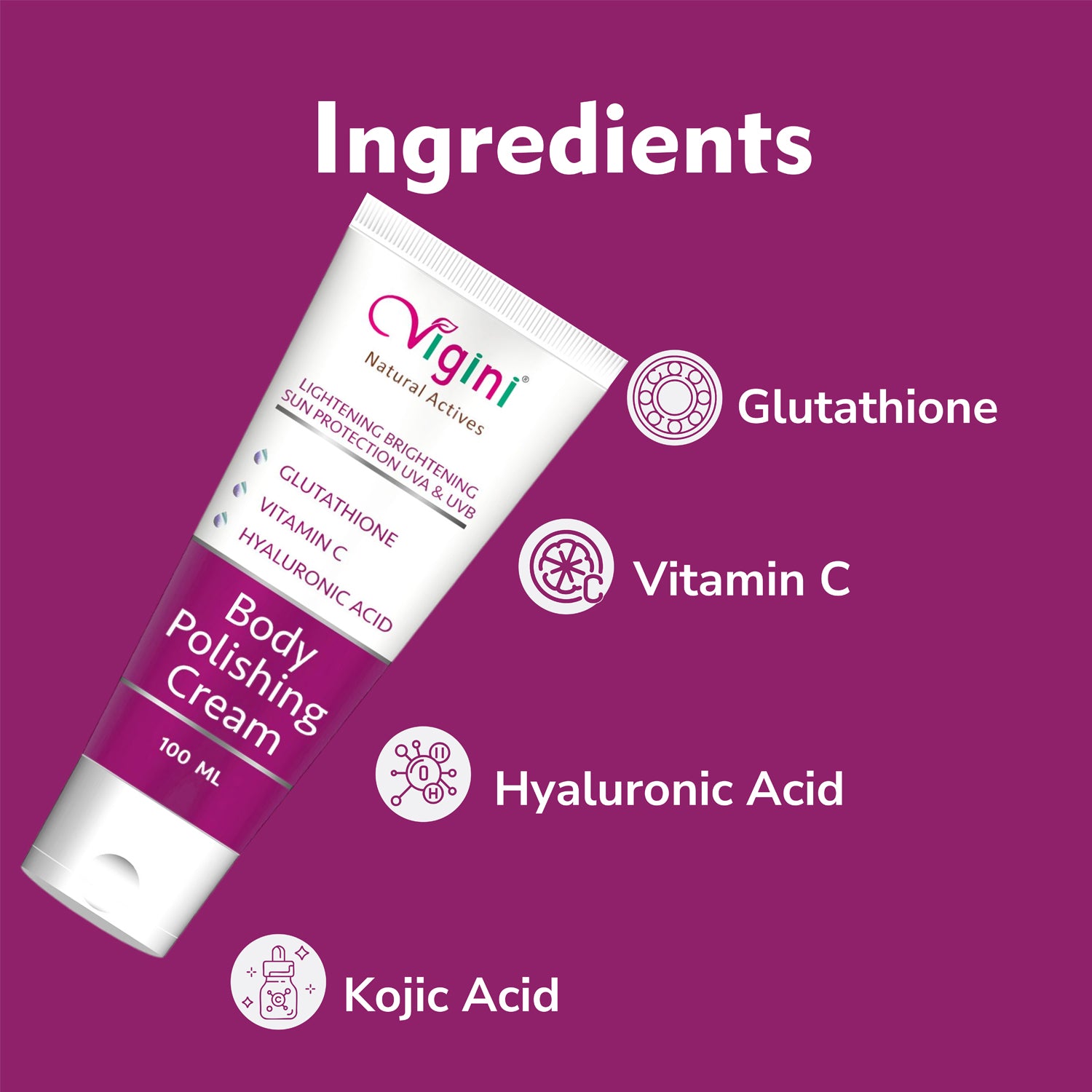 Vigini Underarm Lightening Pigmentation Tan Removal Kojic Acid Skin Cream & Moisturizing Body Lotion