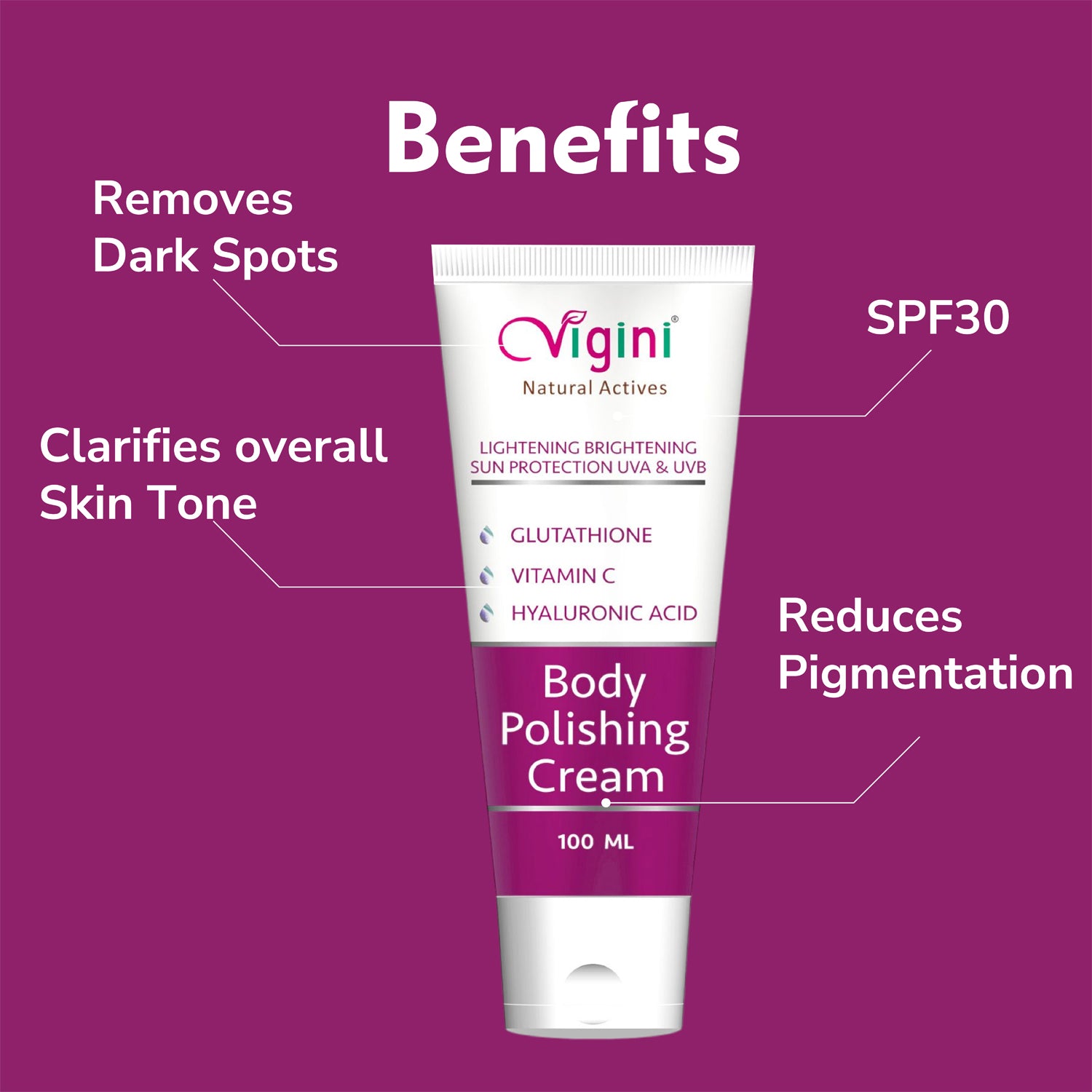 Vigini Underarm Lightening Pigmentation Tan Removal Kojic Acid Skin Cream & Moisturizing Body Lotion