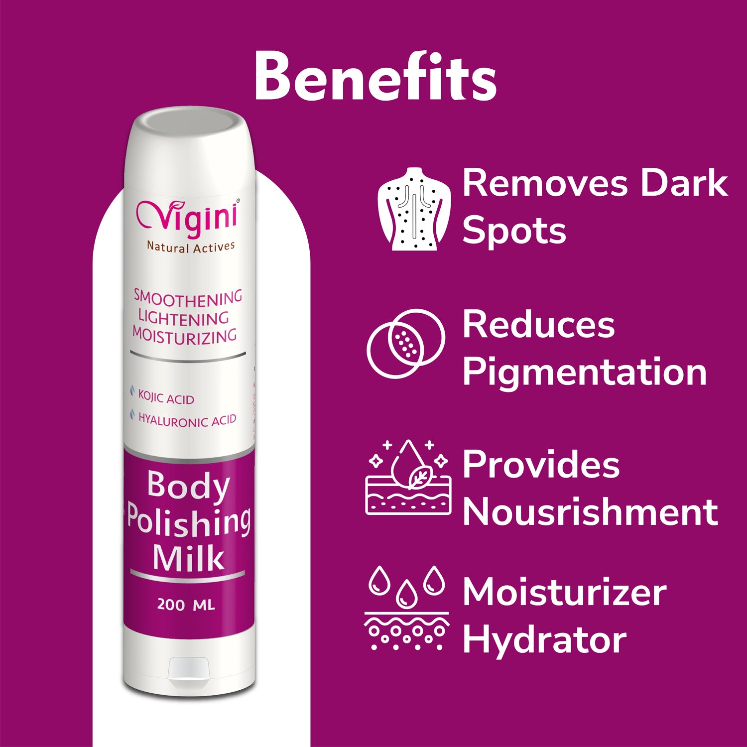 Vigini Underarm Lightening Pigmentation Tan Removal Kojic Acid Skin Cream & Moisturizing Body Lotion