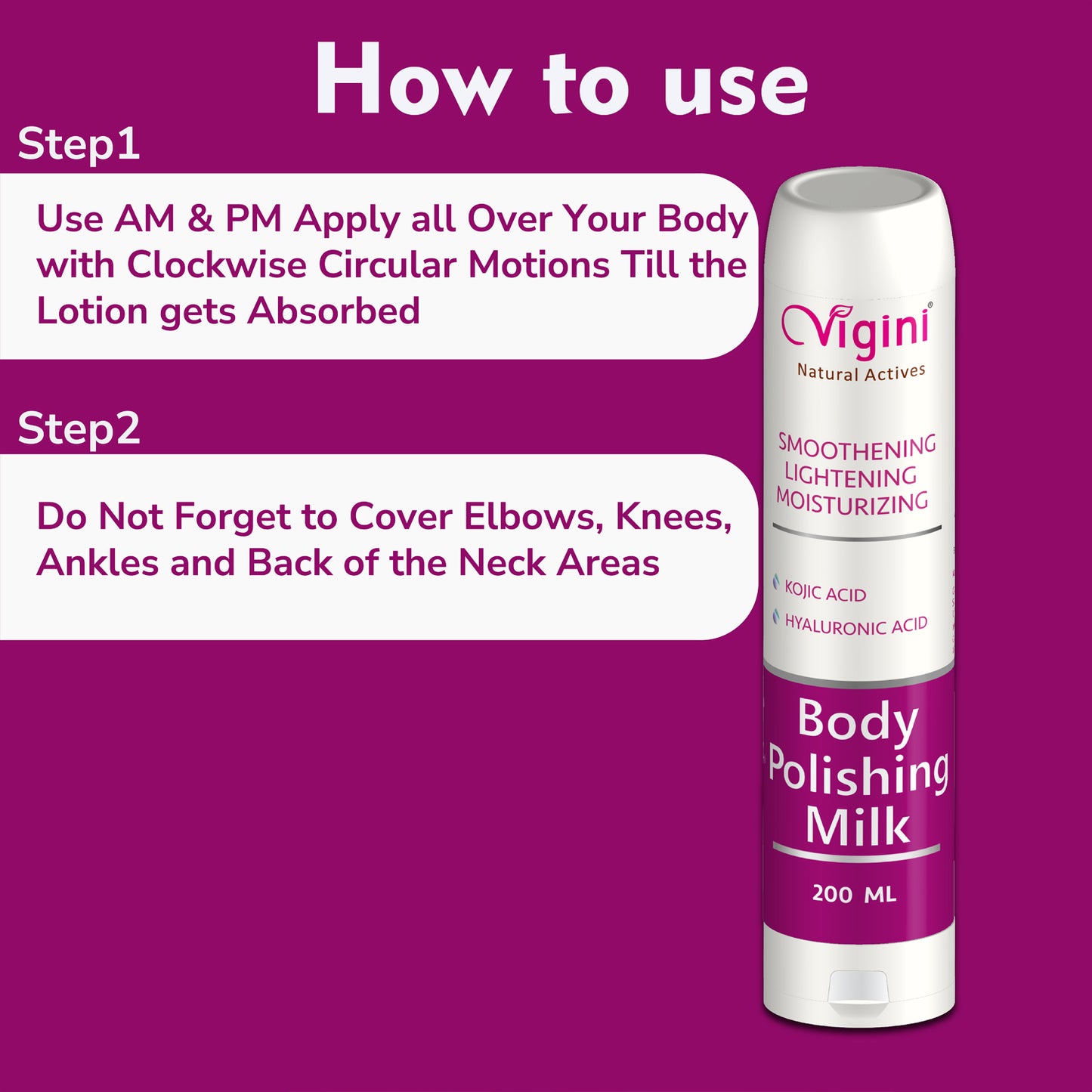 Vigini Underarm Lightening Pigmentation Tan Removal Kojic Acid Skin Cream & Moisturizing Body Lotion