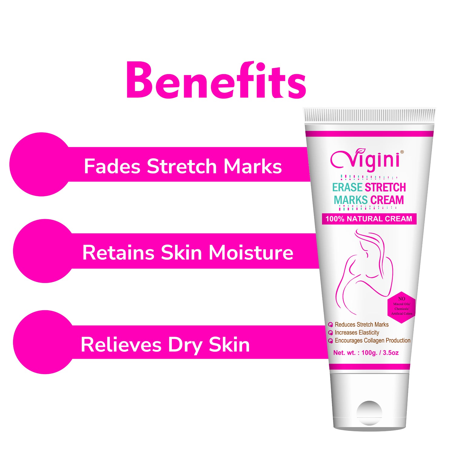 Vigini Vaginal Lightening Intimate Hygiene Feminine Gel Wash + Stretch Marks Scars Removal Oil Cream