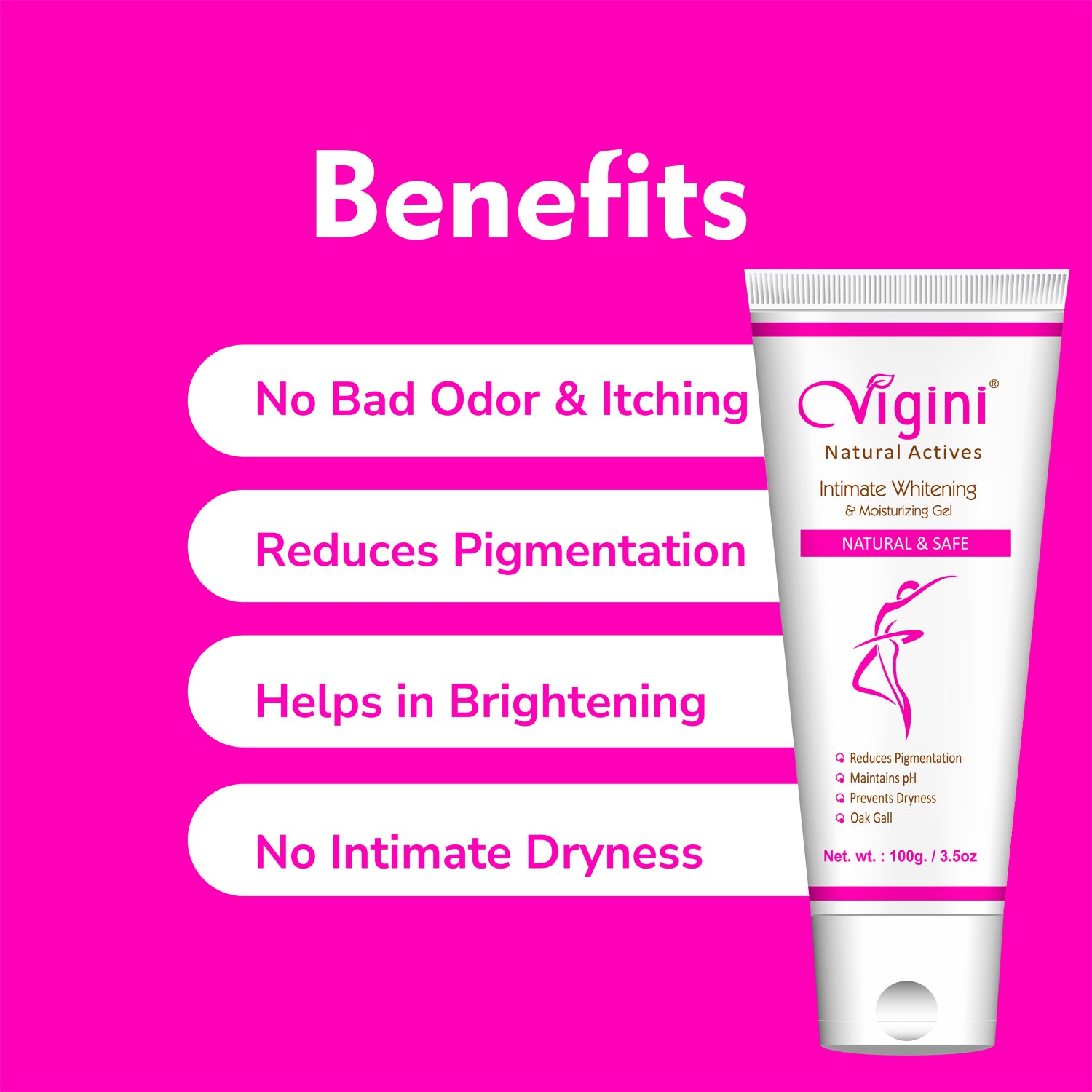 Vigini Vaginal Lightening Intimate Bikini Area Hygiene Wash + Tightening Lubricating Moisturizer Gel