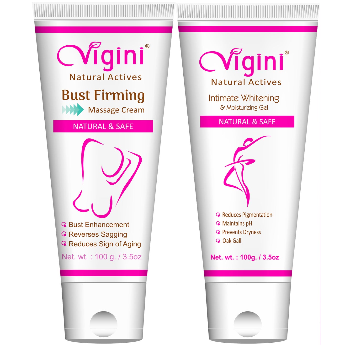 Vigini Vaginal Intimate Lightening Cream Gel + Breast Bust Enlargement Tightening Size Growth Cream