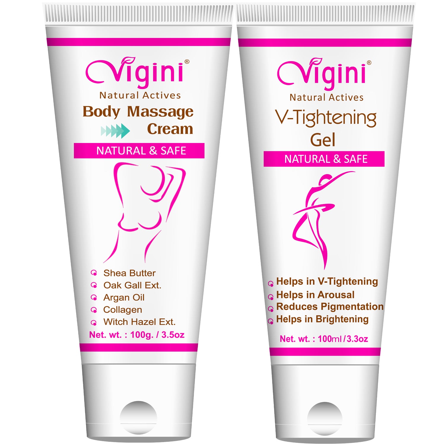 Vigini Vaginal V Tightening Lightening Moisturizing Gel + Breast Firming Bust Enlargement Cream