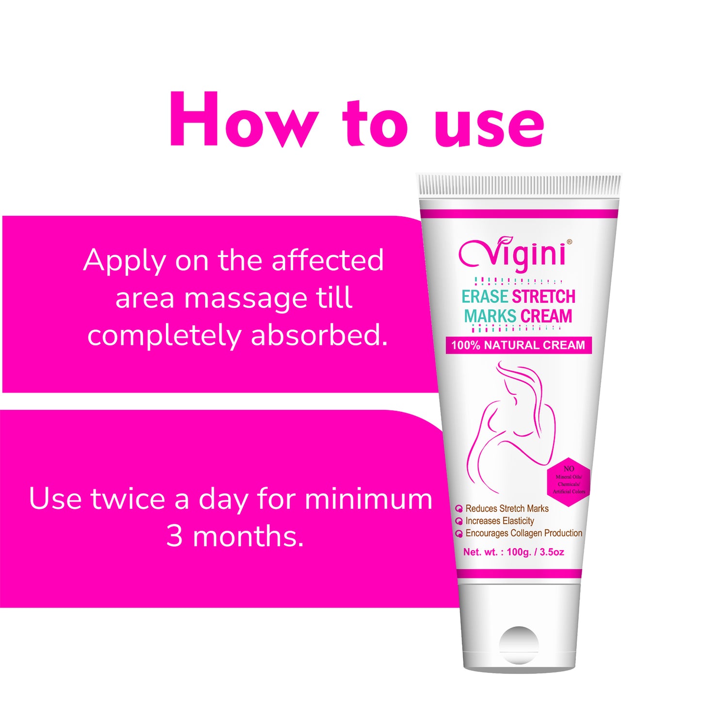 Vigini Stretch Marks Scar Removal Oil Cream & Bust Firming Breast Tightening Size Increase Cream