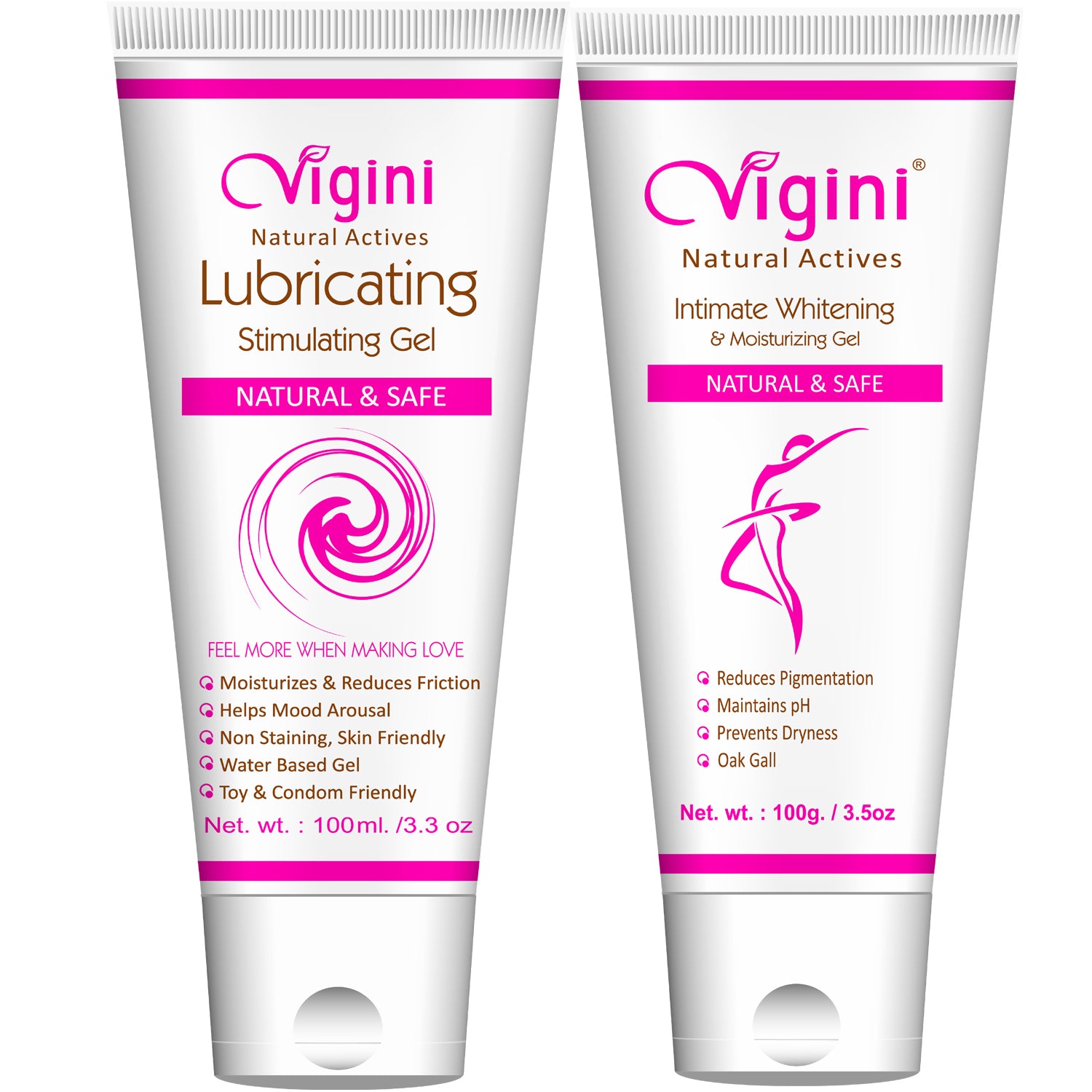 Vigini Silicone Free Vaginal Lubricant Lube Gel & Intimate Bikini Area Lightening Whitening Cream