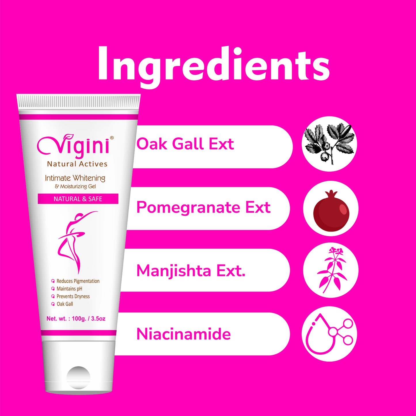 Vigini Silicone Free Vaginal Lubricant Lube Gel & Intimate Bikini Area Lightening Whitening Cream