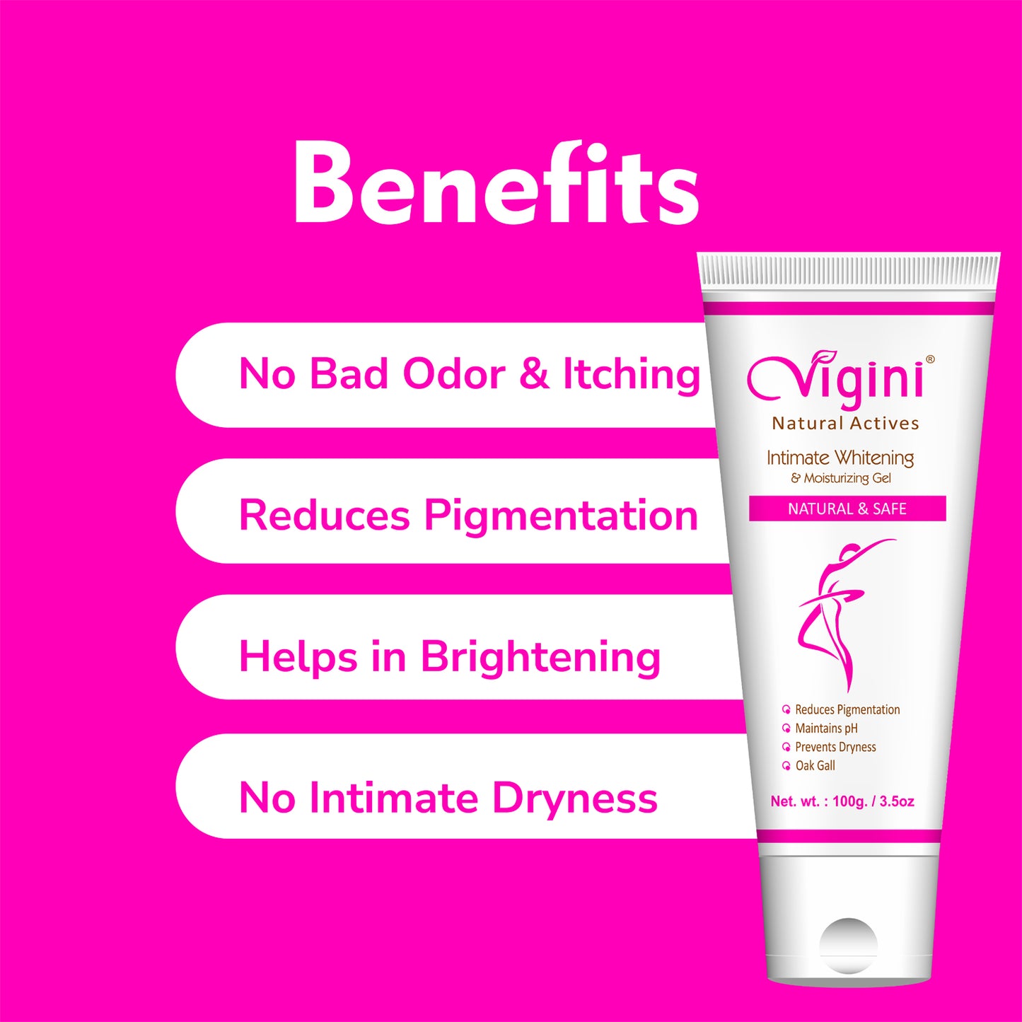 Vigini Silicone Free Vaginal Lubricant Lube Gel & Intimate Bikini Area Lightening Whitening Cream