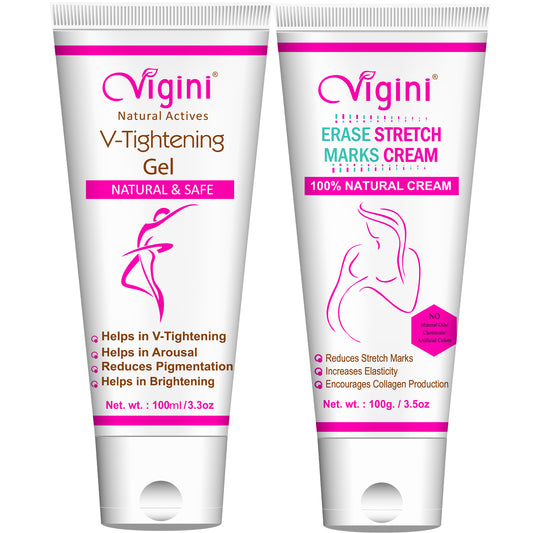 Vigini Vaginal V Tightening Whitening Moisturizier Gel & Stretch Marks Scar Removal Oil Cream Women
