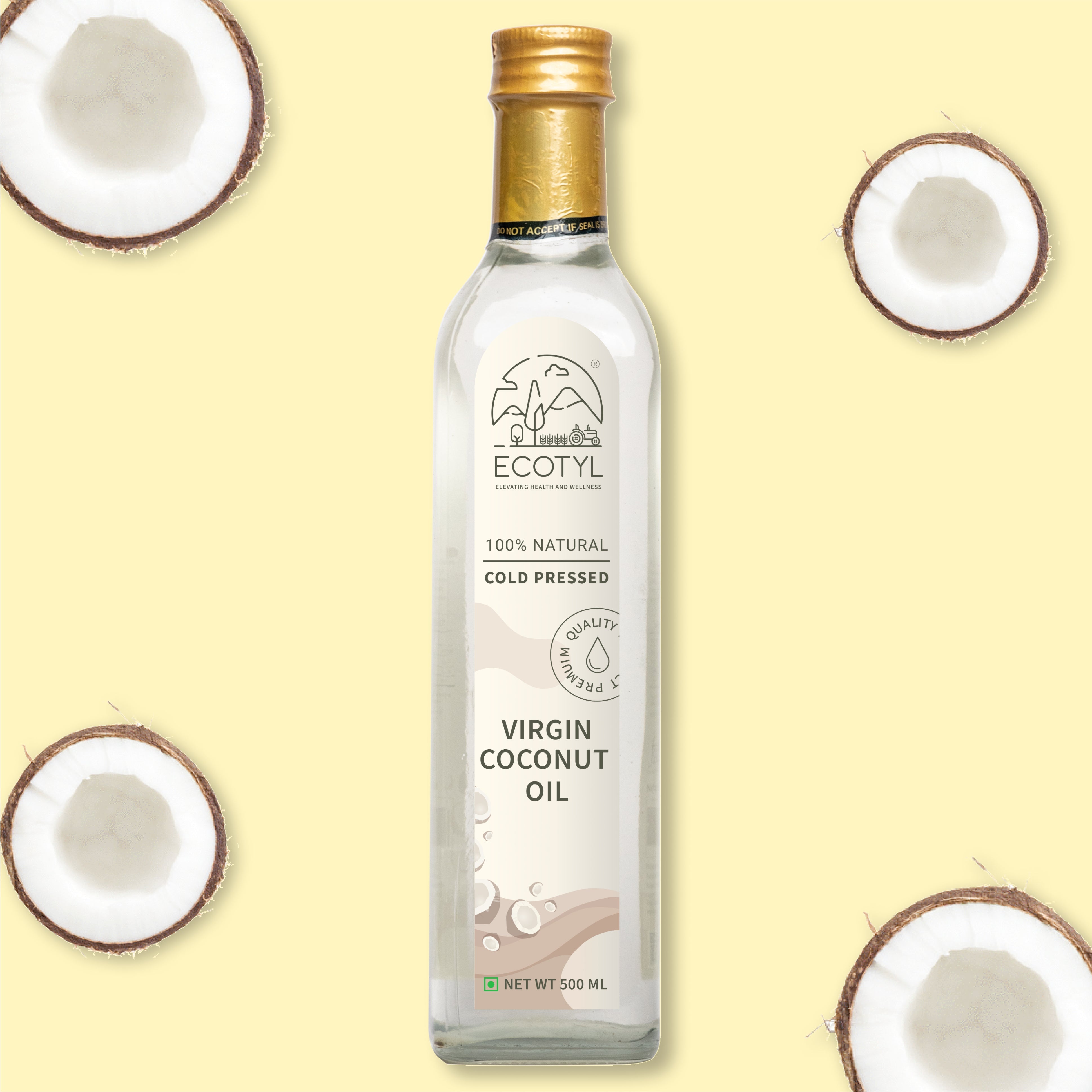 Ecotyl Cold-Pressed Virgin Coconut Oil - 500ml