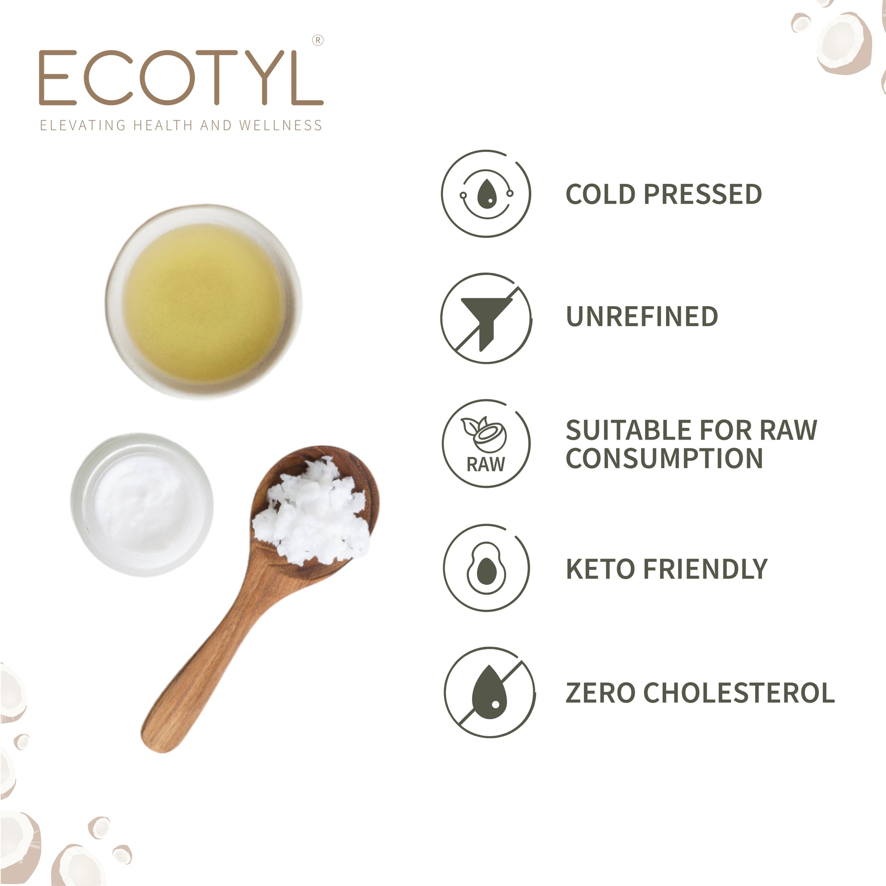 Ecotyl Cold-Pressed Virgin Coconut Oil - 500ml