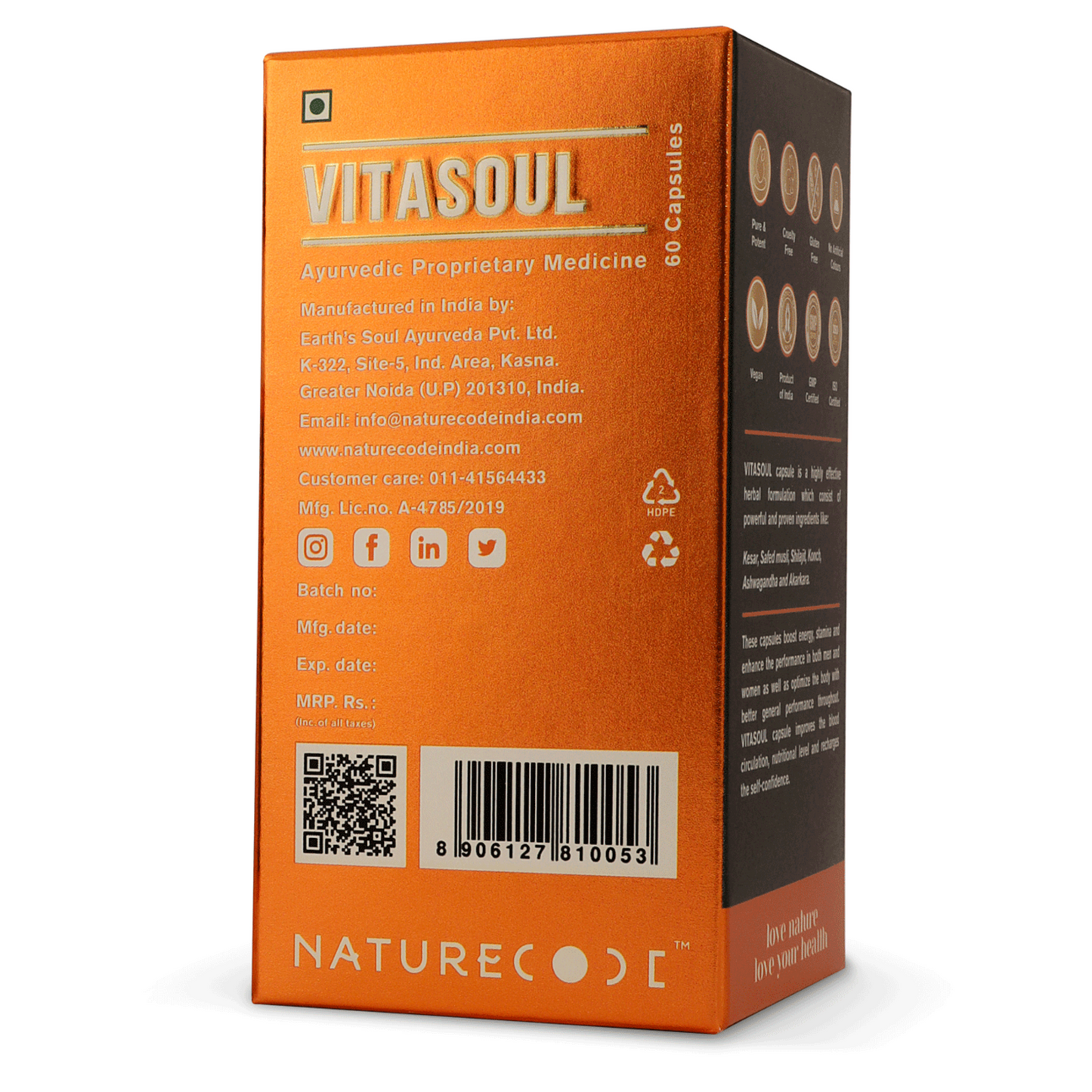 Nature Code Vitasoul Capsule - 60 Capsules