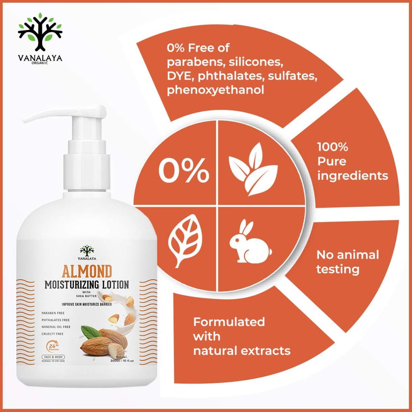 Vanalaya Almond Moisturizing Lotion - 300ml