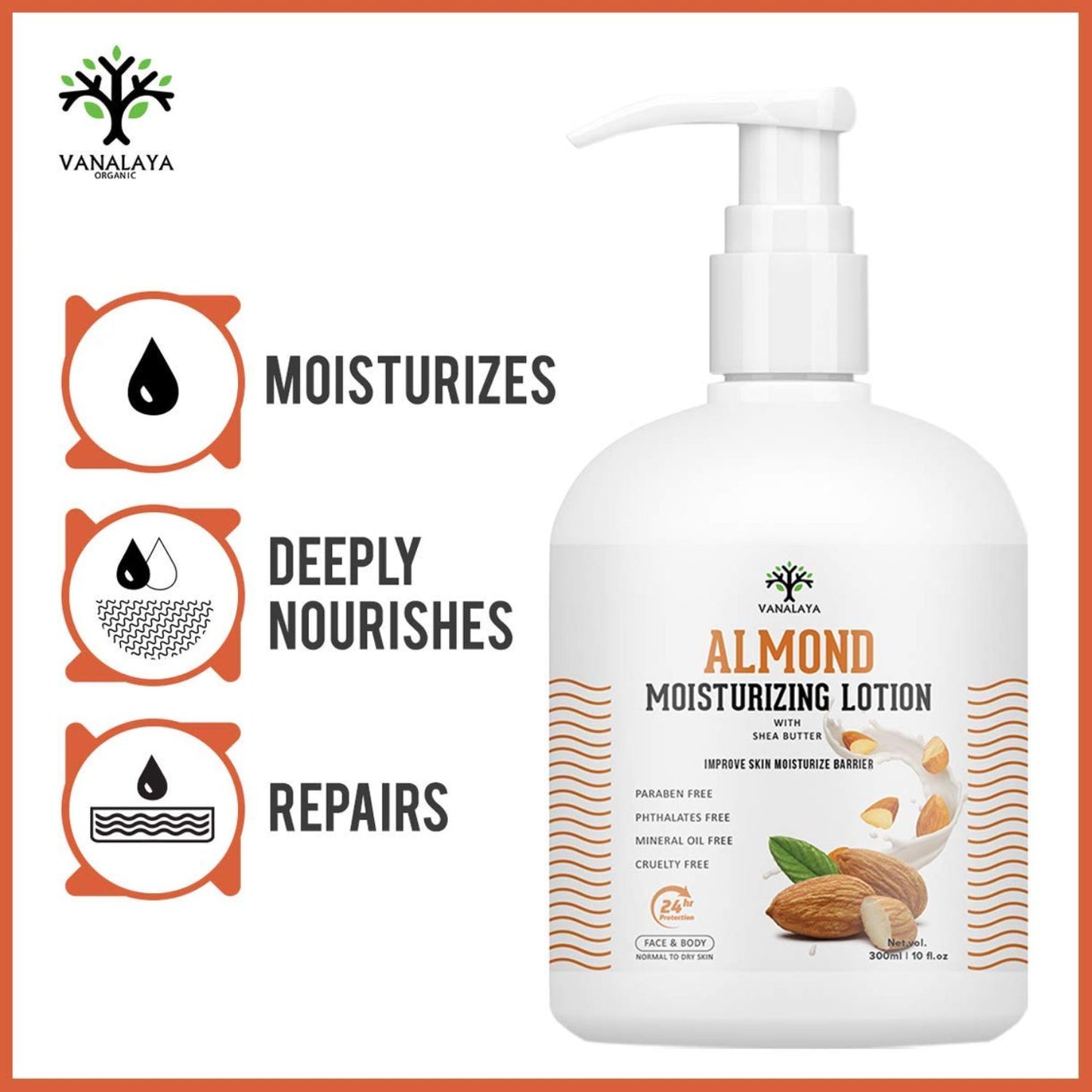 Vanalaya Almond Moisturizing Lotion - 300ml