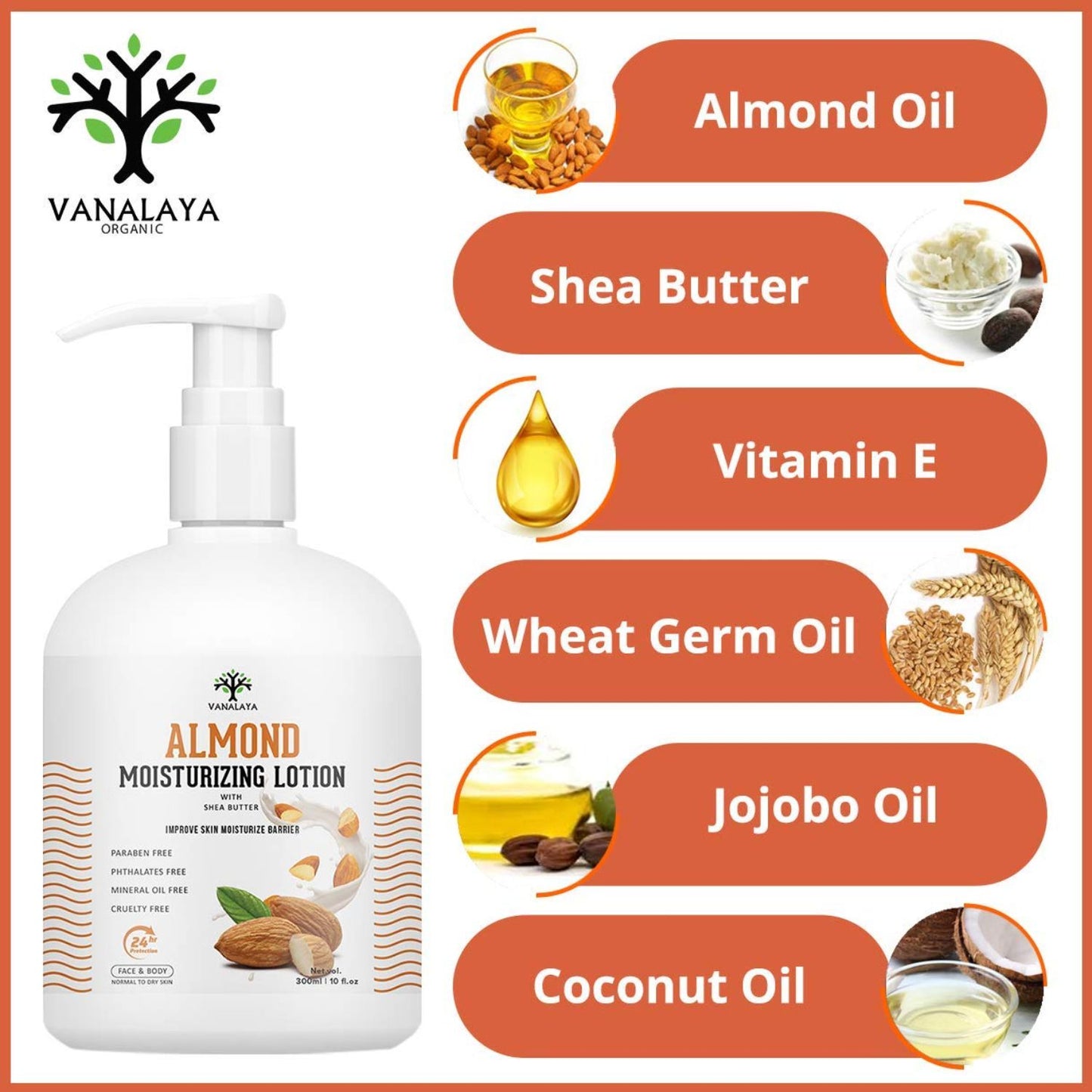 Vanalaya Almond Moisturizing Lotion - 300ml