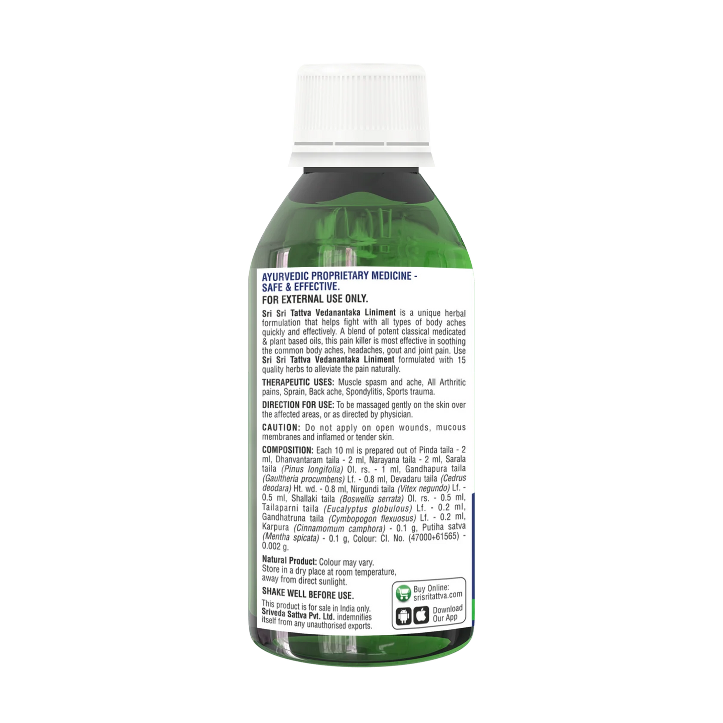 Sri Sri Tattva Vedanantaka Liniment - Pain Reliever, 60 ml