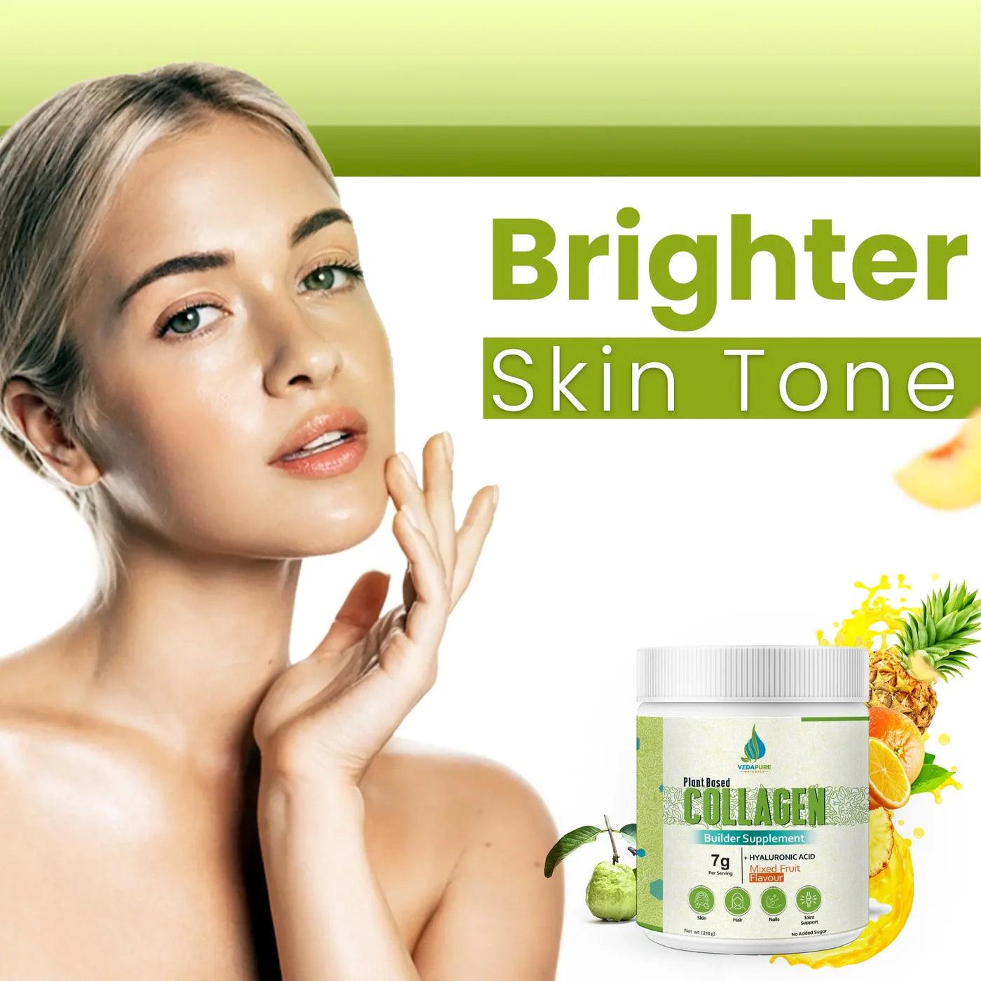 Vedapure Naturals Plant Based Vegan Collagen Builder - Skin Radiance Powder (210g)