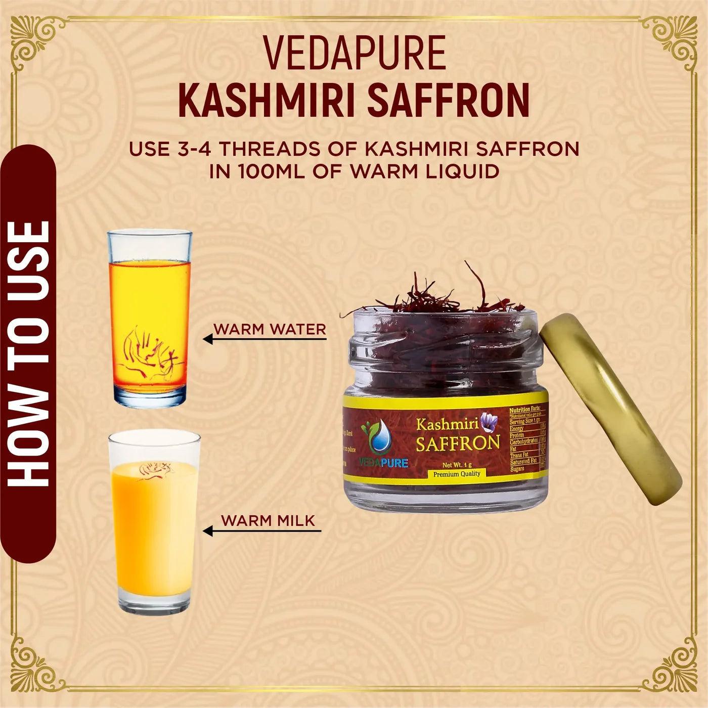 Vedapure Pure ayurvedic A++Grade Kashmiri Saffron/Kashmiri Kesar 1 GM