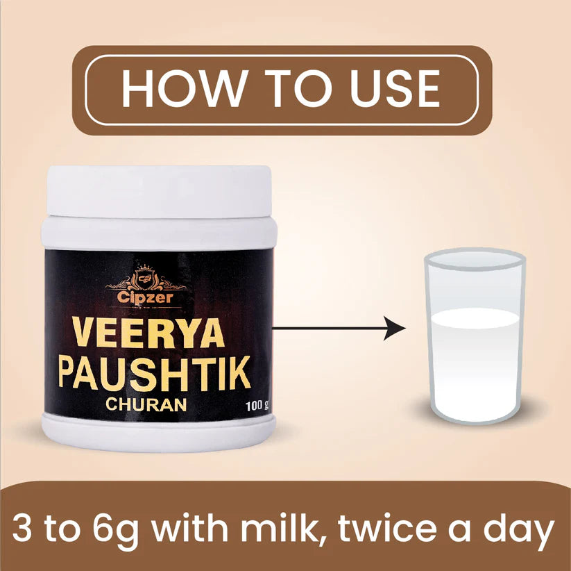 Cipzer Veerya Paushtik Churan - 100g | Boost Stamina, Sperm Health, Male Strength & Vitality Naturally