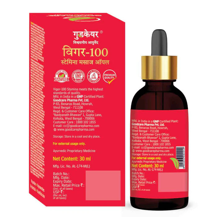 Goodcare Vigor-100 Stamina Combo – Vitality Oil & Capsules for Strength & Endurance