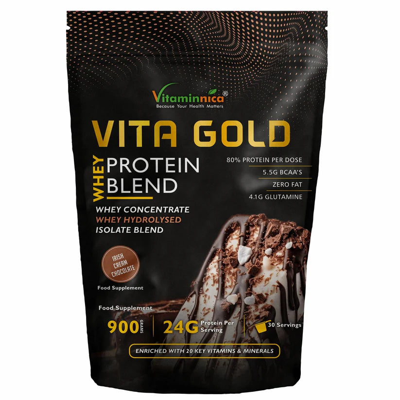 Vitaminnica Vita Gold Whey Protein Blend - Irish Chocolate Powder, 900g, 30 Servings
