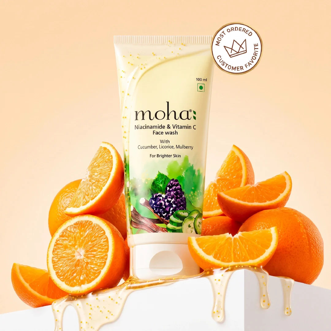 Moha Niacinamide & Vitamin C Face Wash 100ml - Skin Brightening Dark Spot Cleanser