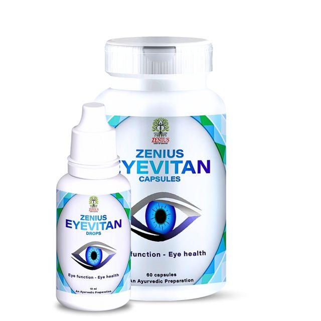 Zenius Eyevitan Kit - Eye Care Capsules and Drops for Eye Care and Vitamin Support