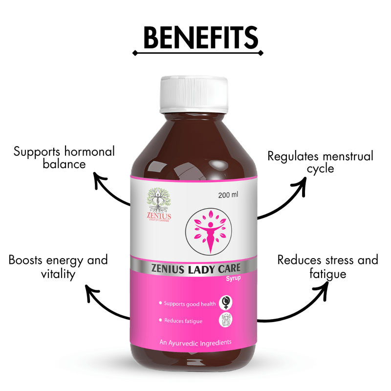 Zenius Lady Care Syrup - Hormonal Balance and Women’s Health Support for Optimal Well-Being - 200ml Syrup