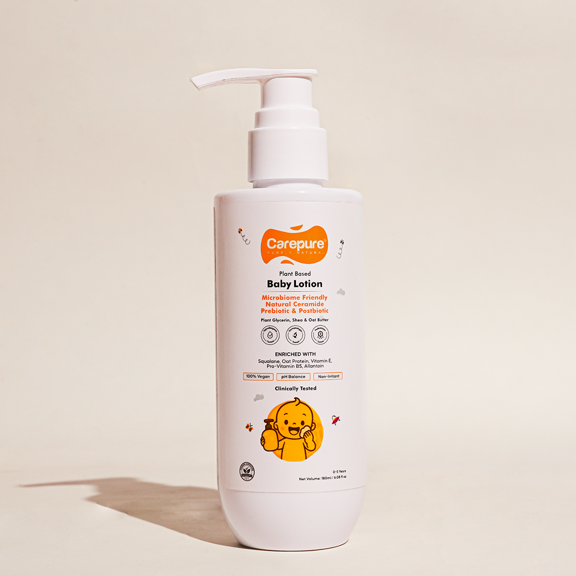 Carepure Plant-Based Hydrating Baby Lotion | Fast-Absorbing, Hypoallergenic Moisturizer for Sensitive Infant Skin