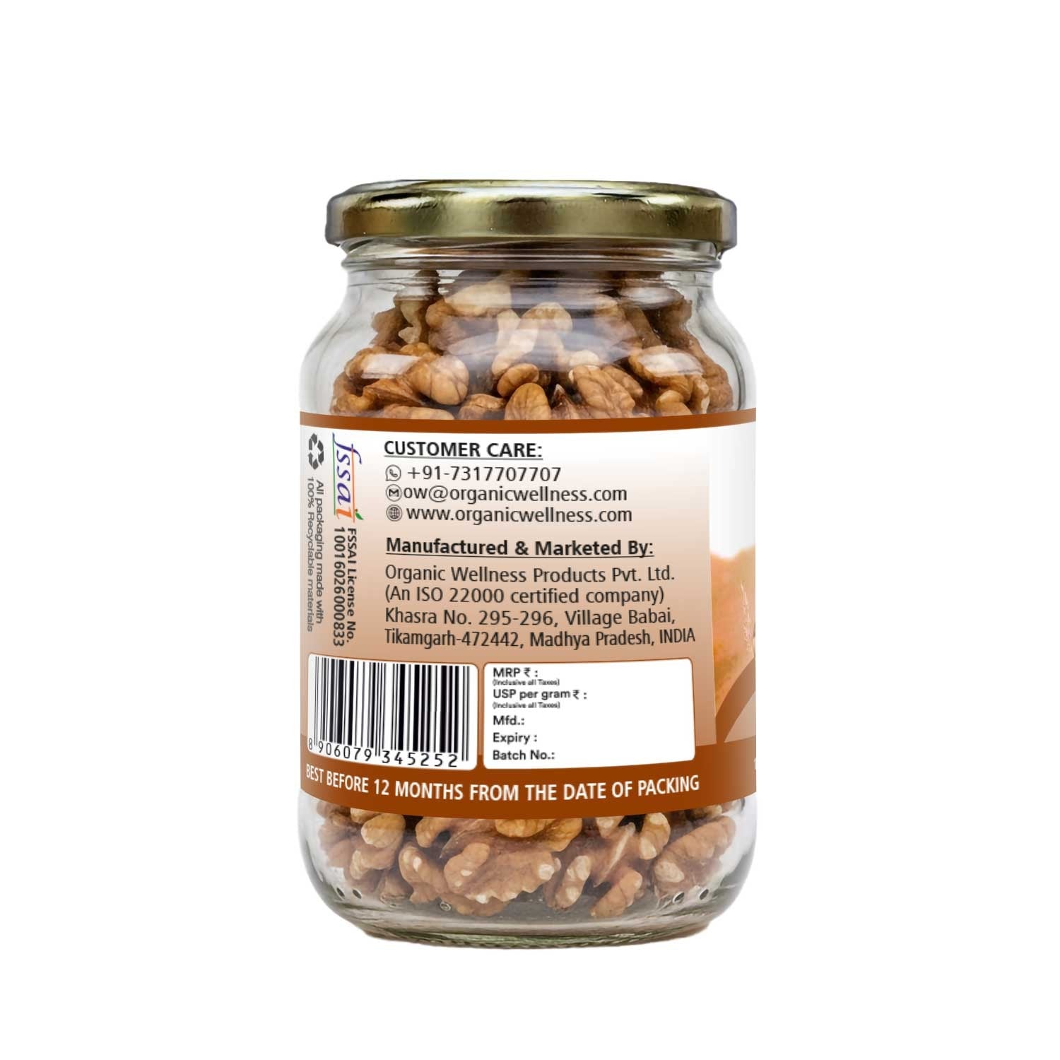 Organic Wellness Kashmiri Snow White Walnut 100 Gram Bottle