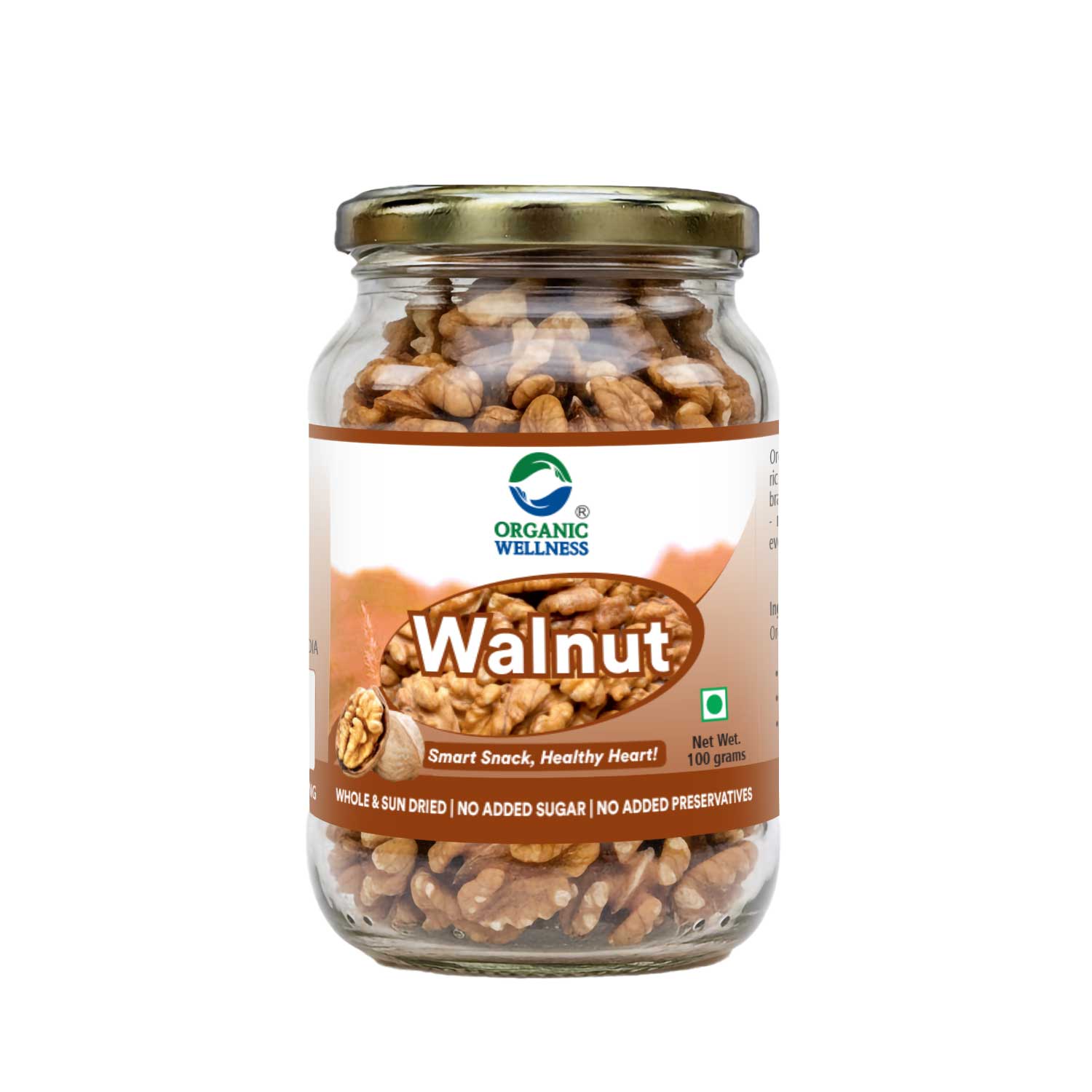 Organic Wellness Kashmiri Snow White Walnut 100 Gram Bottle