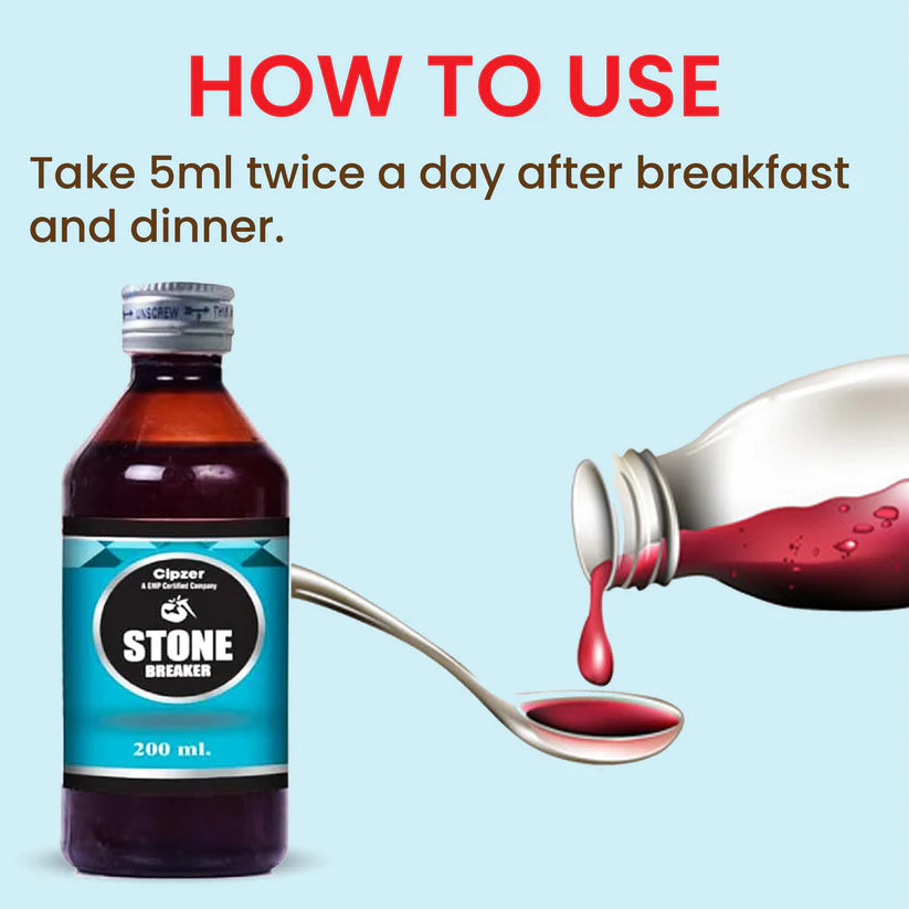 Cipzer Stone Breaker Syrup 200 ML | Herbal Kidney Stone Remedy, Urinary Cleanser & Bladder Health