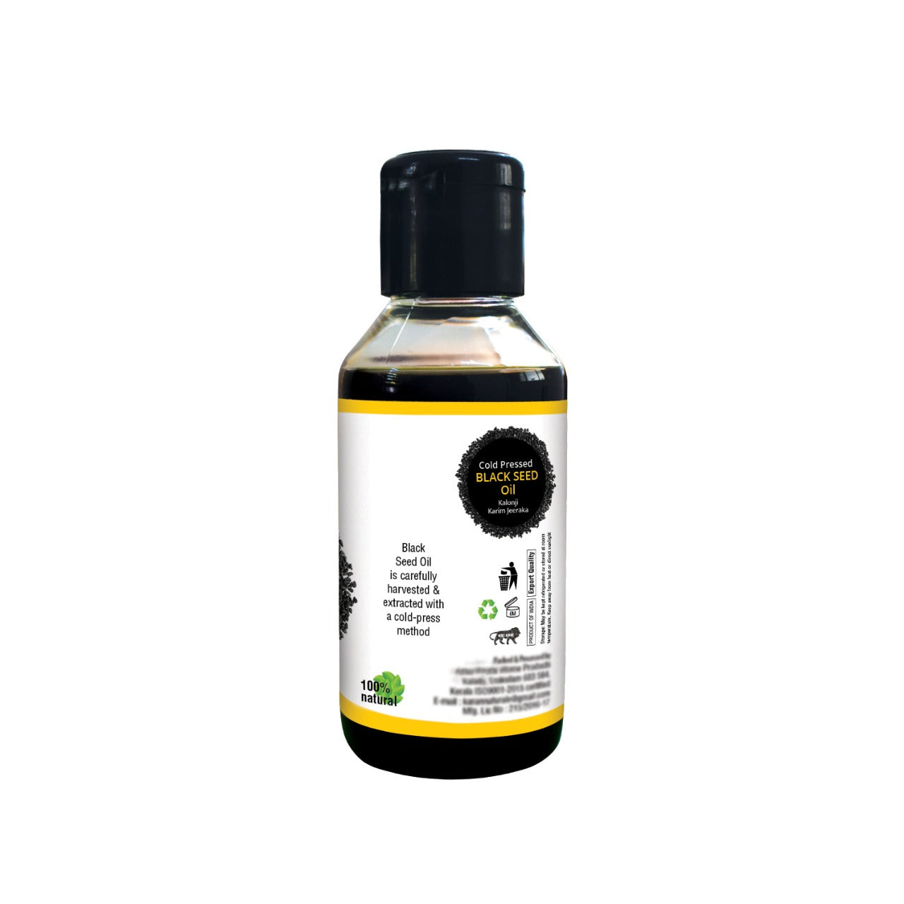 Kerala Naturals Black Seed Oil 100ml - Cold Pressed Kalonji Oil for Hair Growth