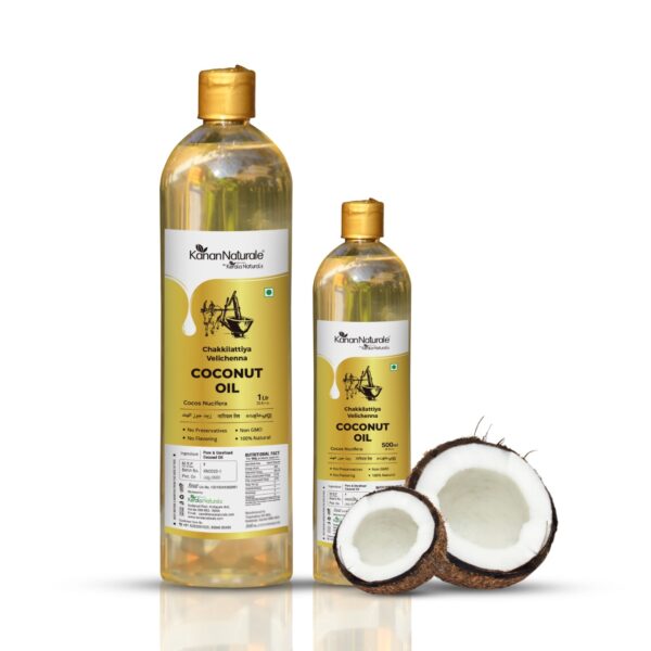 Kerala Naturals Pure Raw Coconut Oil 500ml - Cold Pressed Hair & Skin Oil