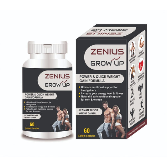 Zenius Grow Up Capsule for weight gain medicine | weight gainer | health supplements (60 Capsules)