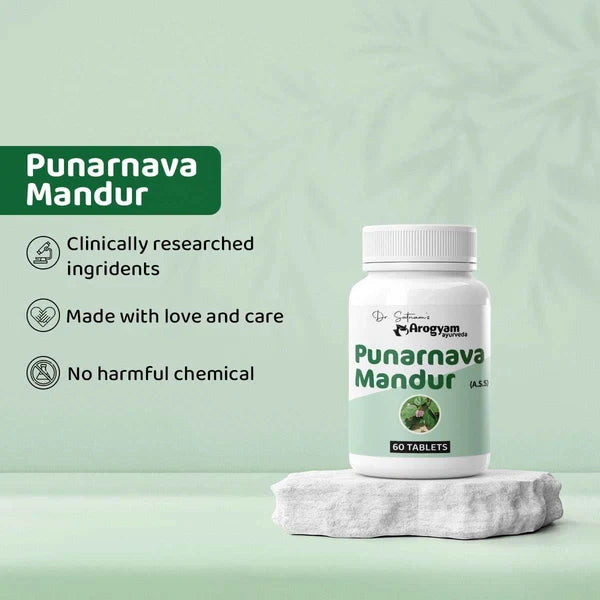Dr. Satnam's Arogyam Ayurveda Punarnava Mandur Tablet (60 Each)