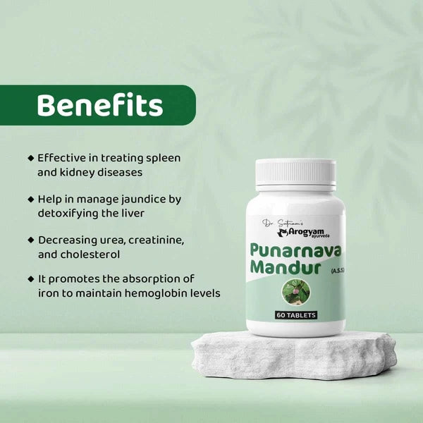Dr. Satnam's Arogyam Ayurveda Punarnava Mandur Tablet (60 Each)