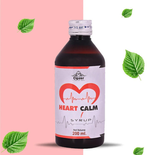 Cipzer Heart Calm Syrup - 200ml | Herbal Support for Heart Health, Blood Pressure & Stress Relief