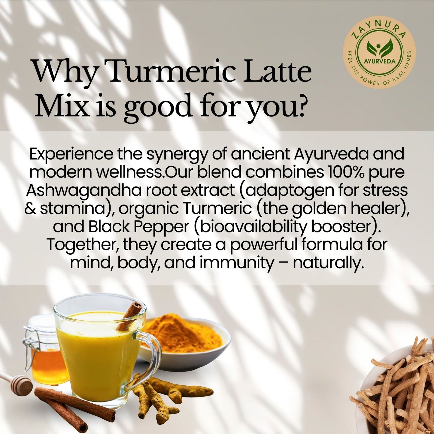 Zaynura Ayurveda Ashwagandha Turmeric Latte