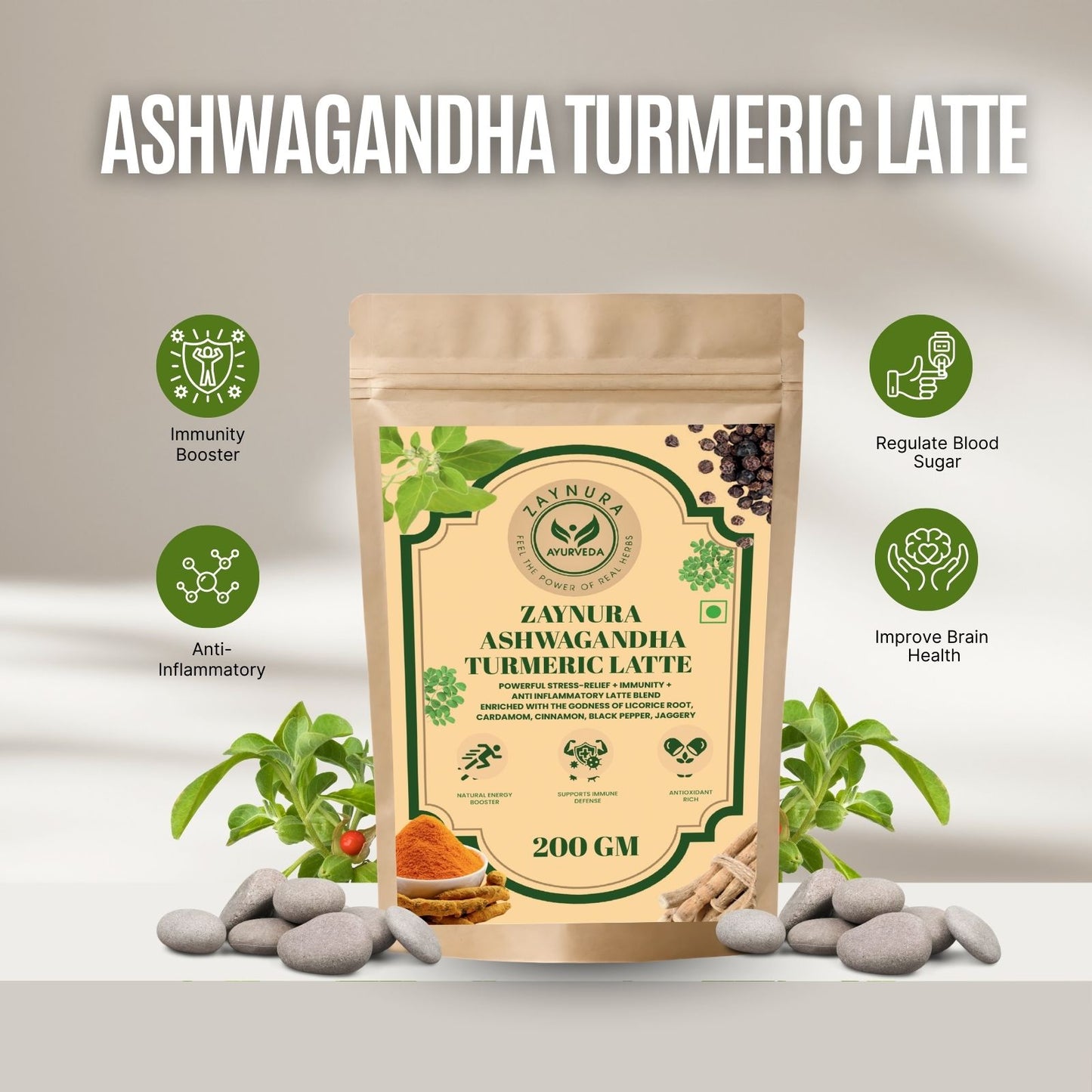 Zaynura Ayurveda Ashwagandha Turmeric Latte