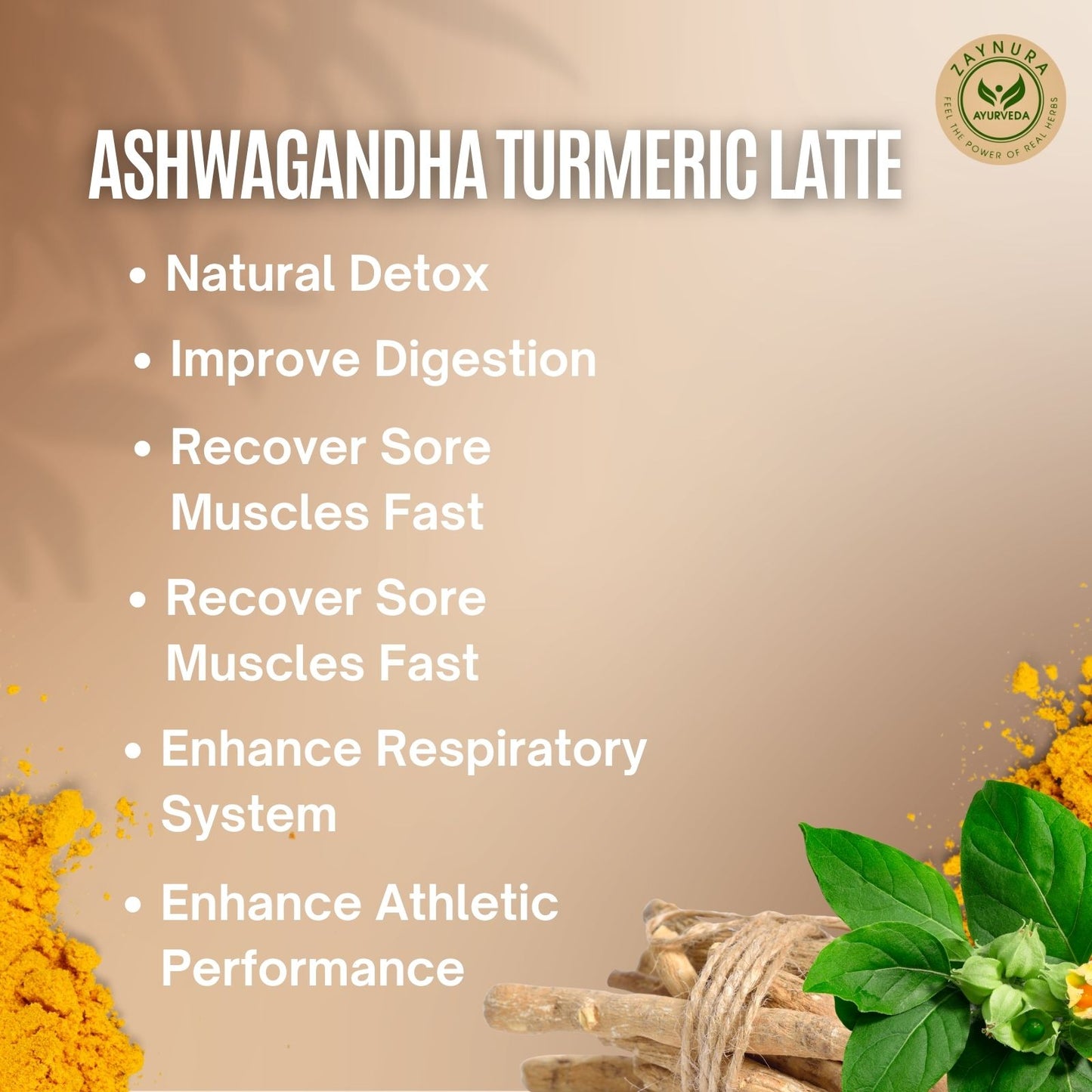 Zaynura Ayurveda Ashwagandha Turmeric Latte