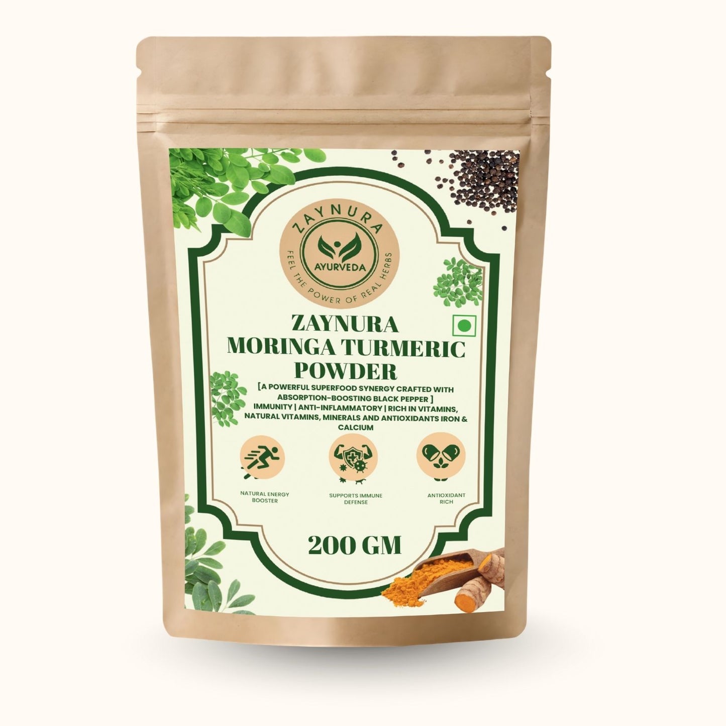 Zaynura Ayurveda Moringa Turmeric Powder