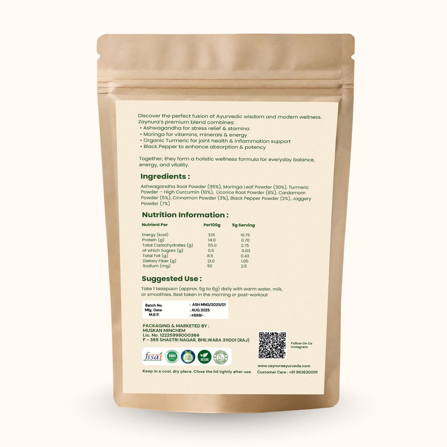 Zaynura Ayurveda Moringa Powder